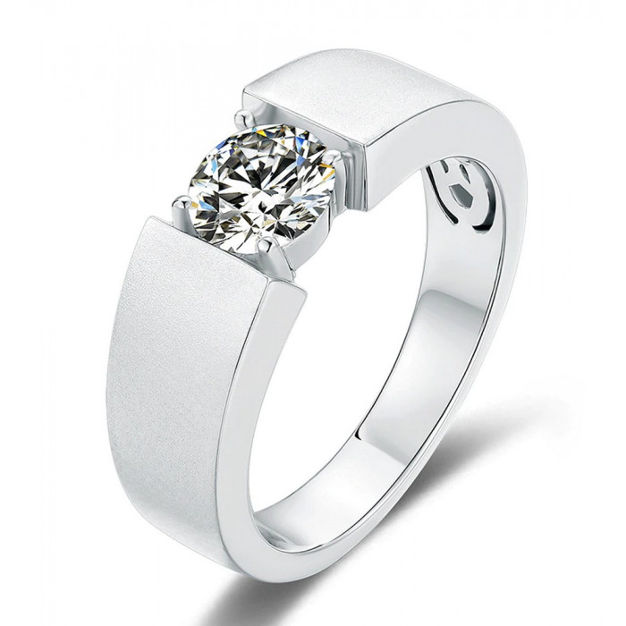 Chevalière solitaire Moissanite