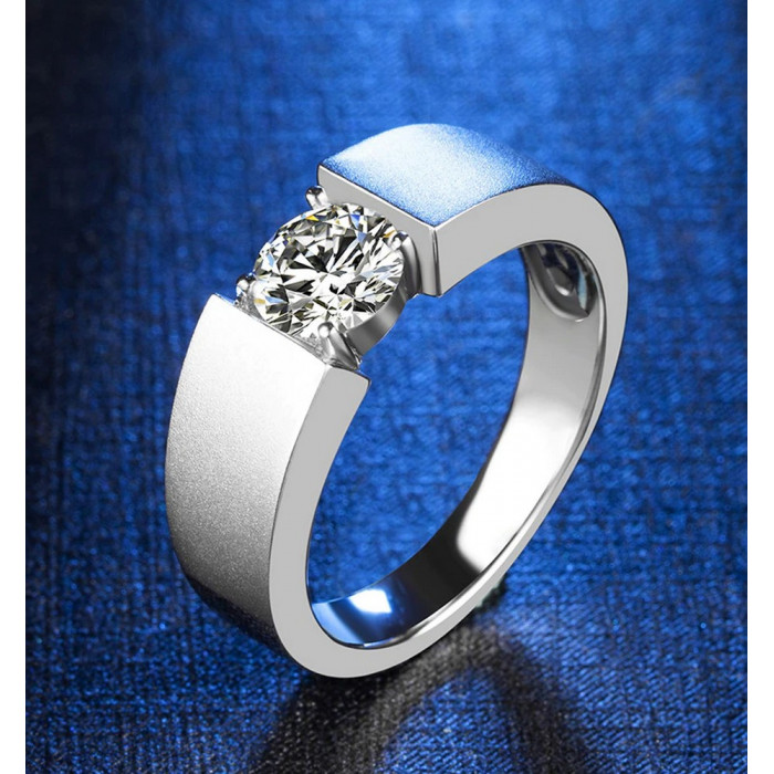 Chevalière solitaire Moissanite