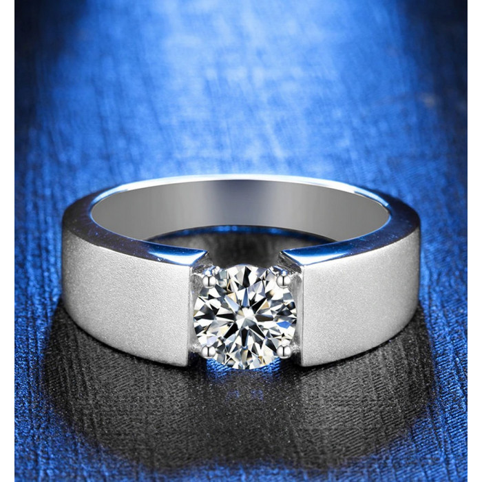 Chevalière solitaire Moissanite