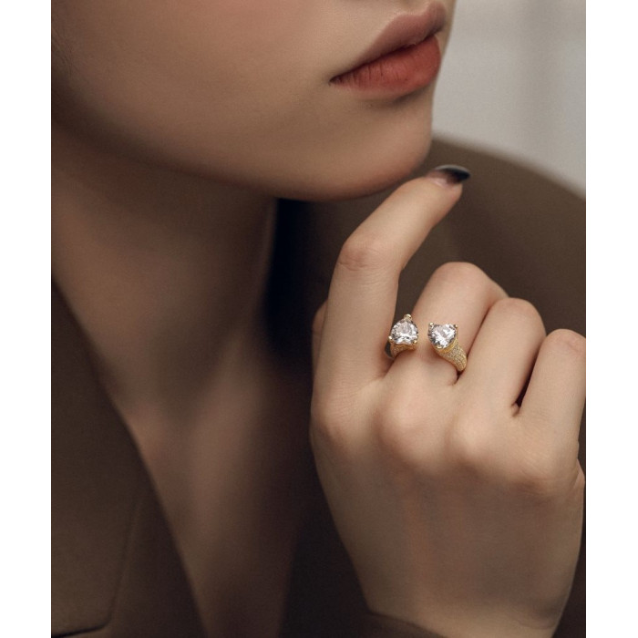 Sublime Bague 2 Cœurs en Argent