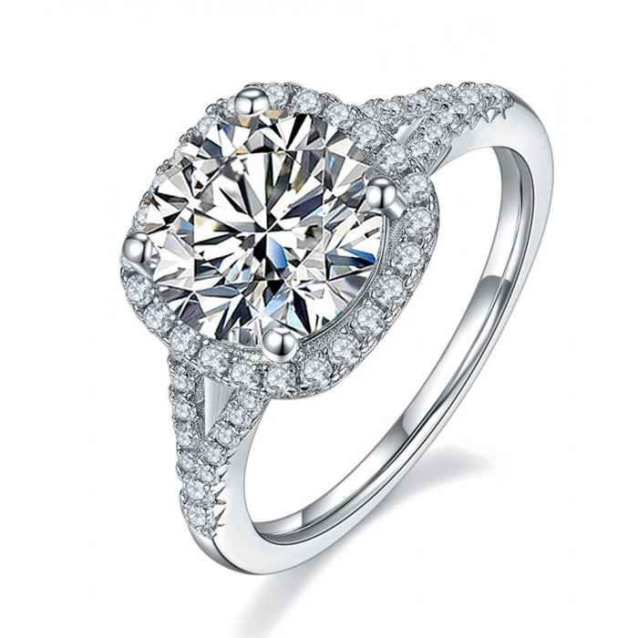 EMPARO Bague Moissanite femme