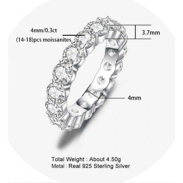 Alliance Moissanite en Argent