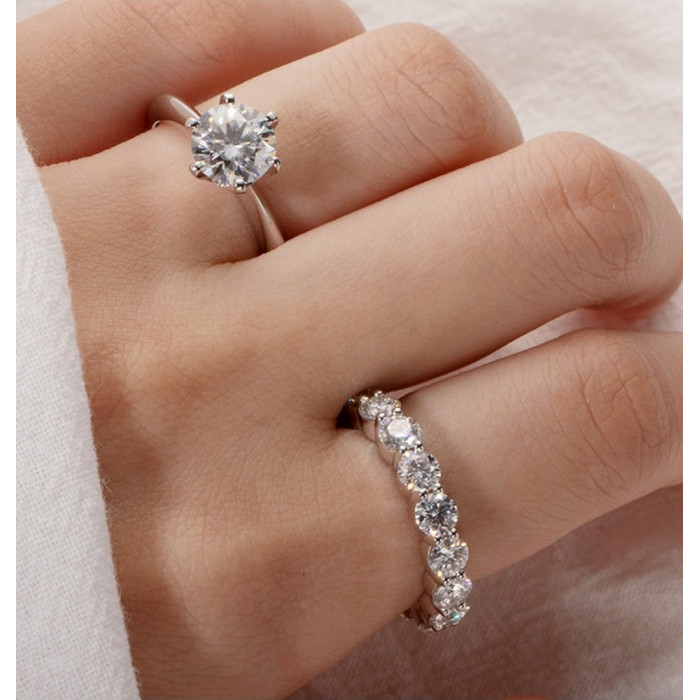 Alliance Moissanite en Argent