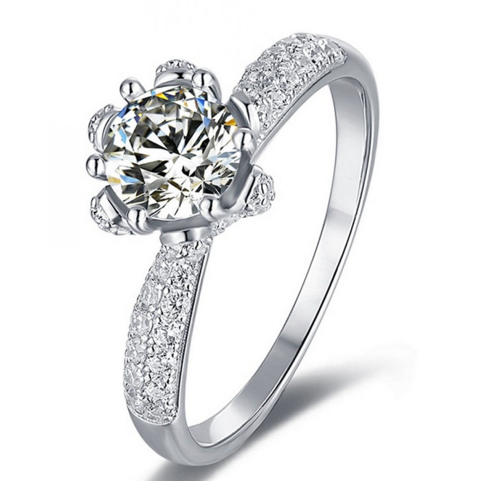 ATHENA Bague Moissanite femme