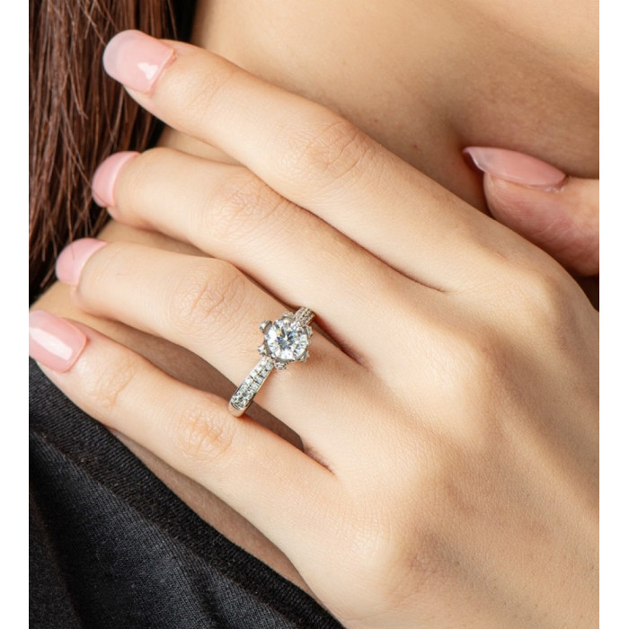 ATHENA Bague Moissanite femme