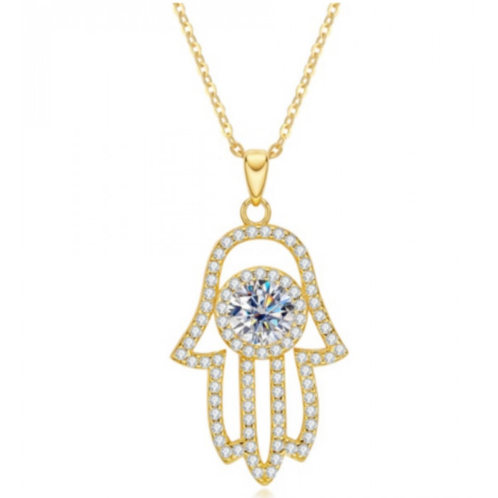 Pendentif Moissanite main...