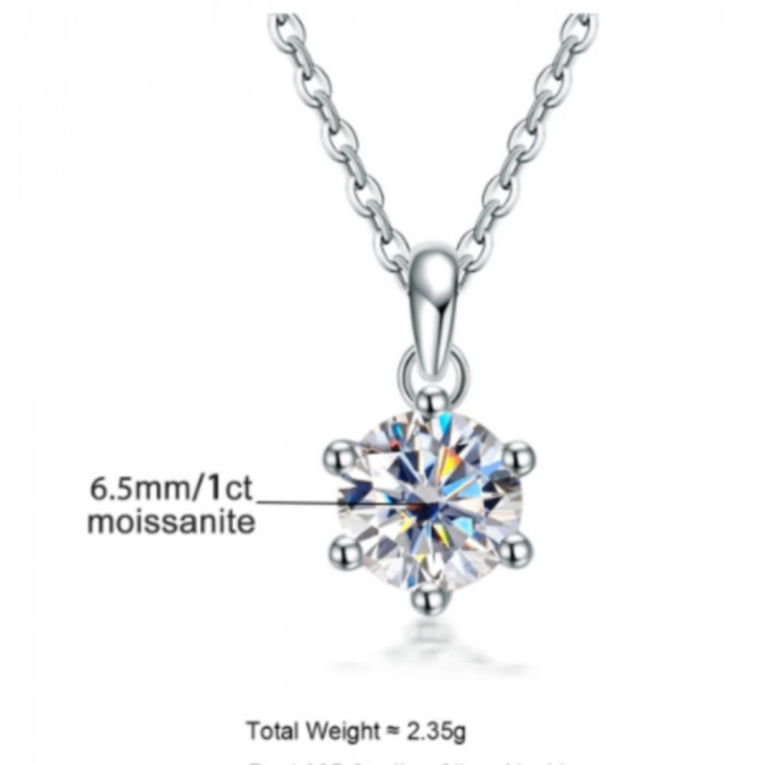 Pendentif Moissanite solitaire