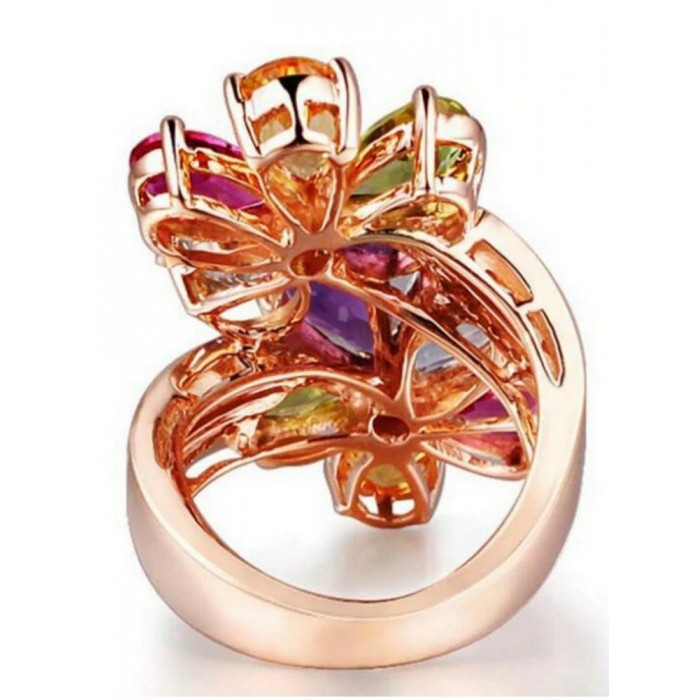 Bague femme plaqué or cristal