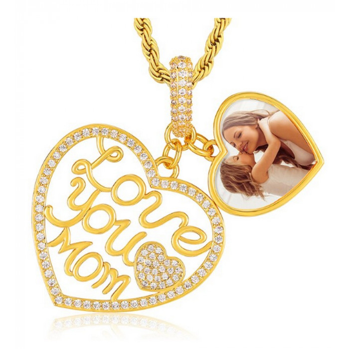 Pendentif love you mom personnalisable